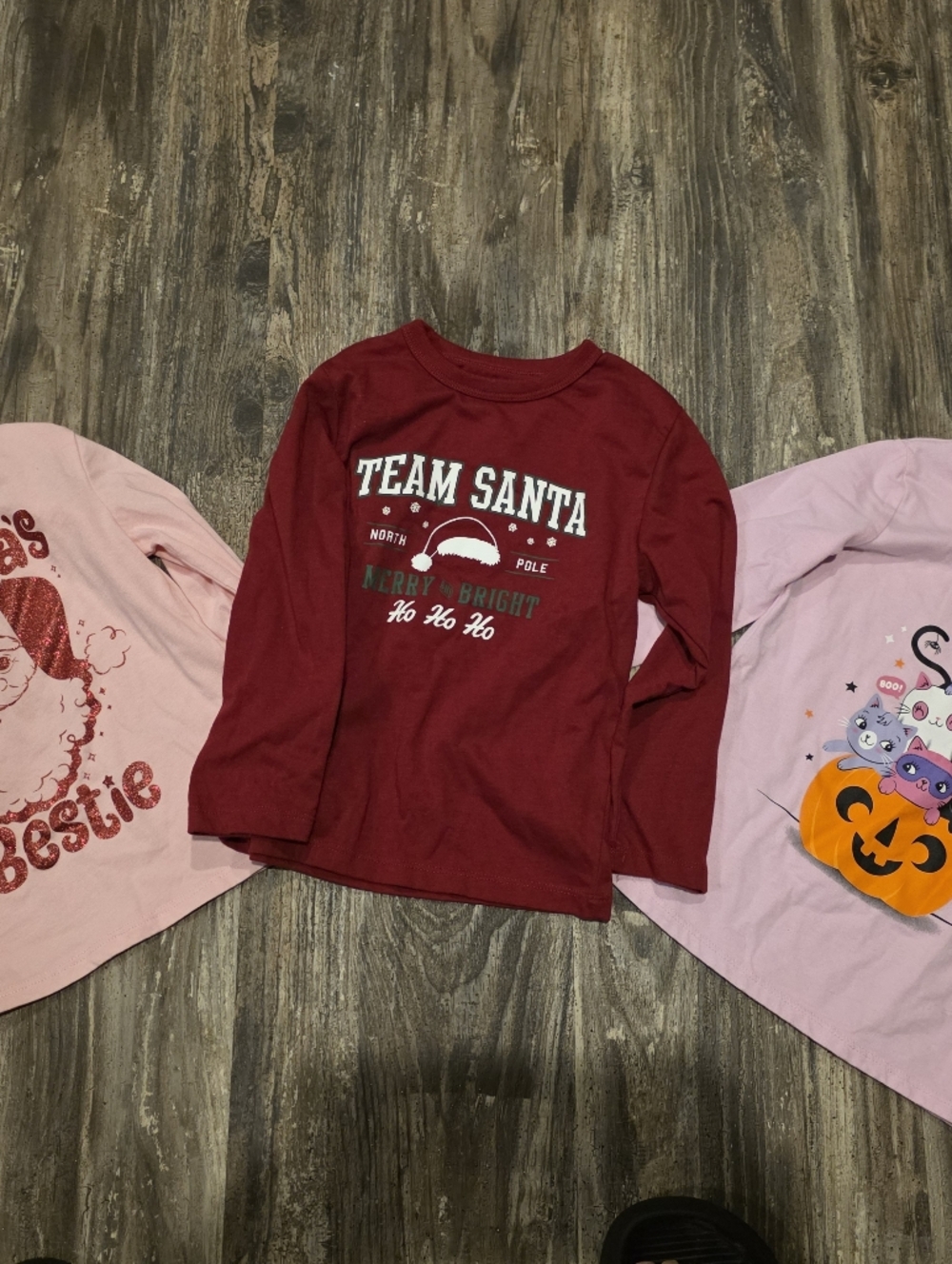 The Children's Place Maroon "Team Santa" Long Sleeve Graphic Tee